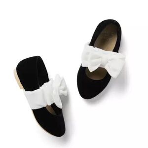 NWOT - Janie And Jack - Baby Girls Velvet Bow Ballet Flat (Size 4)